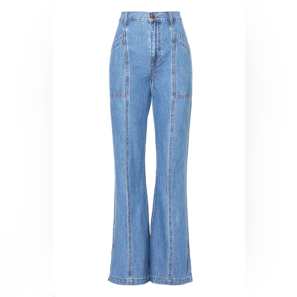 Madewell Light Blue Flared Wide-Leg Jeans
